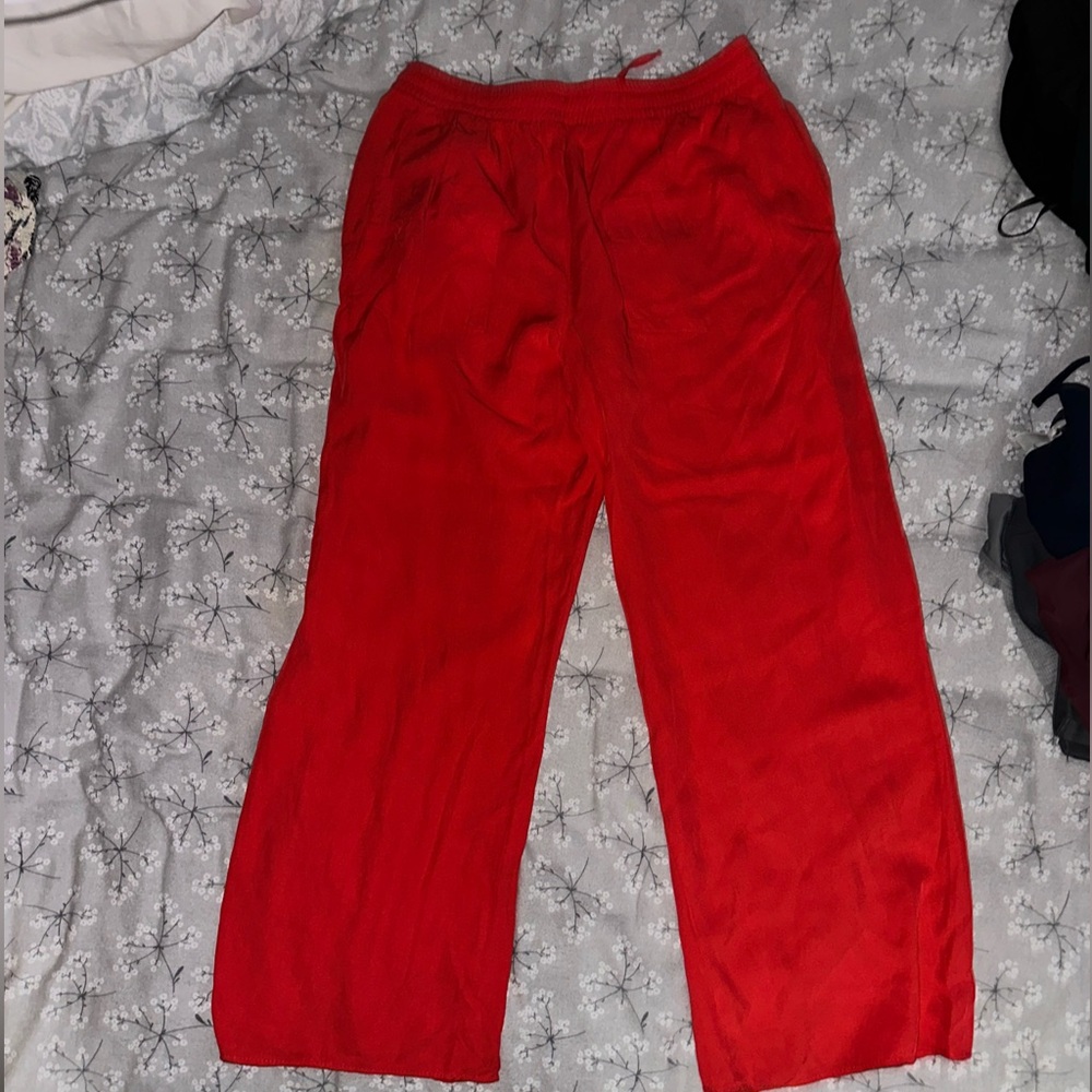 Zara Red wide leg pants Size L